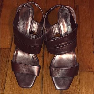 Diane Von Furstenberg Bronze Metallic Sandals 10